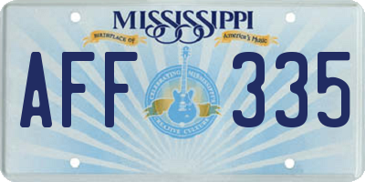 MS license plate AFF335