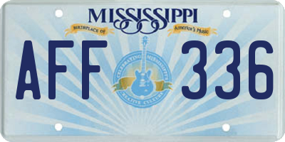 MS license plate AFF336