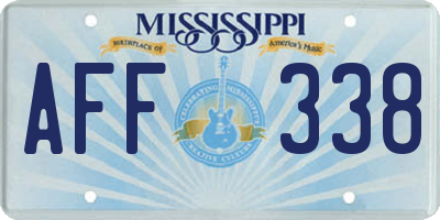 MS license plate AFF338