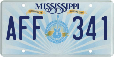 MS license plate AFF341