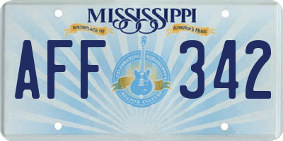 MS license plate AFF342