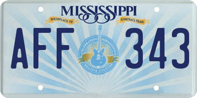 MS license plate AFF343