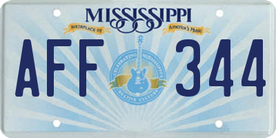 MS license plate AFF344