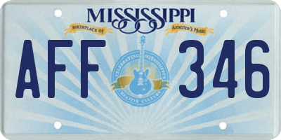 MS license plate AFF346