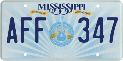 MS license plate AFF347