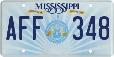 MS license plate AFF348