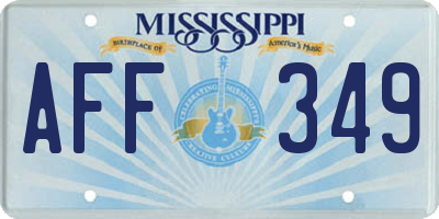 MS license plate AFF349