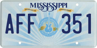MS license plate AFF351