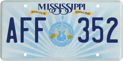 MS license plate AFF352