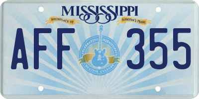 MS license plate AFF355