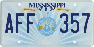 MS license plate AFF357