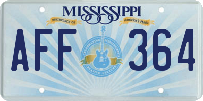 MS license plate AFF364