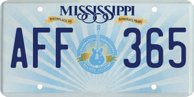 MS license plate AFF365
