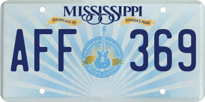 MS license plate AFF369