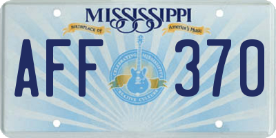 MS license plate AFF370
