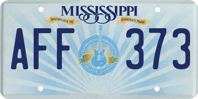 MS license plate AFF373