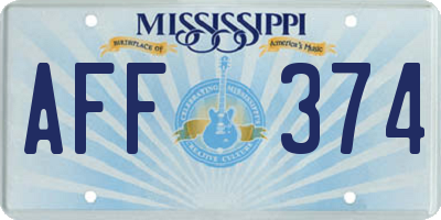 MS license plate AFF374