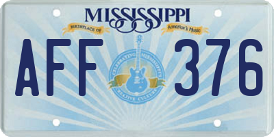 MS license plate AFF376