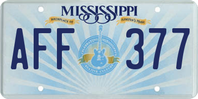 MS license plate AFF377