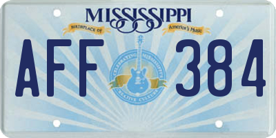 MS license plate AFF384