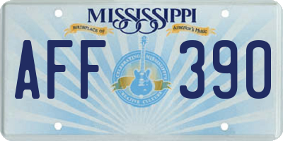 MS license plate AFF390