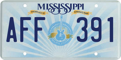 MS license plate AFF391