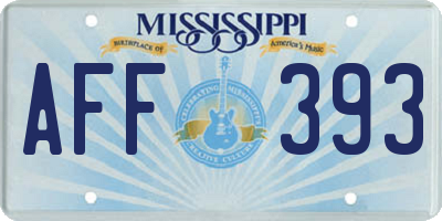 MS license plate AFF393