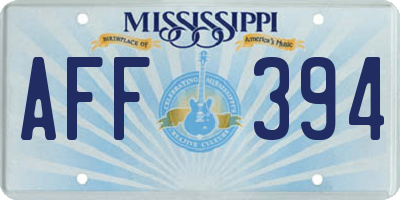 MS license plate AFF394