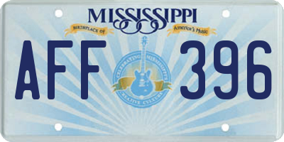 MS license plate AFF396