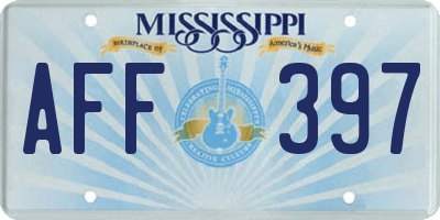 MS license plate AFF397