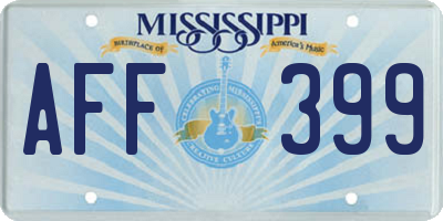 MS license plate AFF399