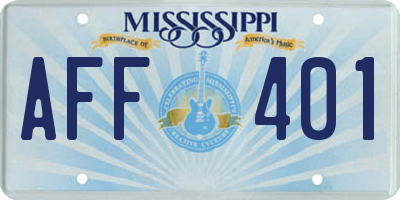 MS license plate AFF401