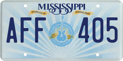 MS license plate AFF405