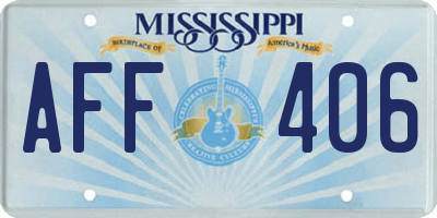 MS license plate AFF406