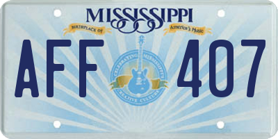 MS license plate AFF407