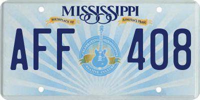MS license plate AFF408