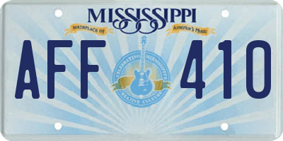 MS license plate AFF410
