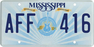 MS license plate AFF416