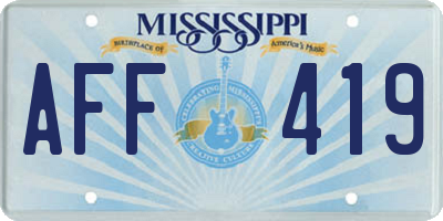 MS license plate AFF419