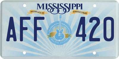 MS license plate AFF420