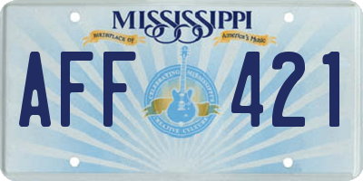 MS license plate AFF421