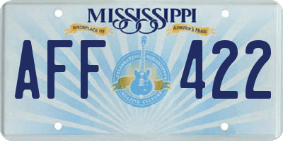 MS license plate AFF422