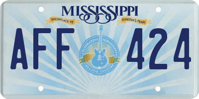 MS license plate AFF424