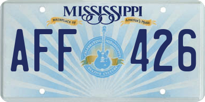 MS license plate AFF426