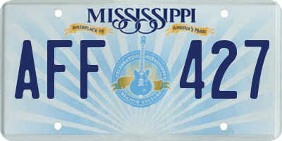 MS license plate AFF427