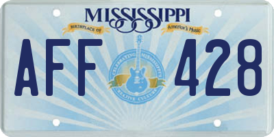 MS license plate AFF428
