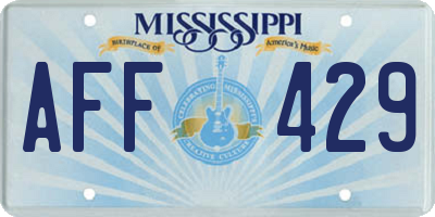 MS license plate AFF429