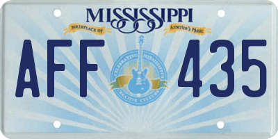 MS license plate AFF435