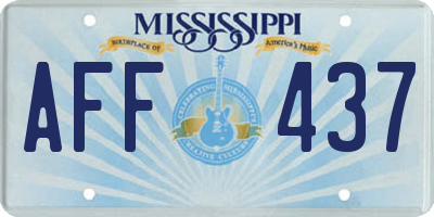 MS license plate AFF437
