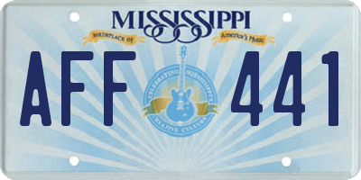 MS license plate AFF441